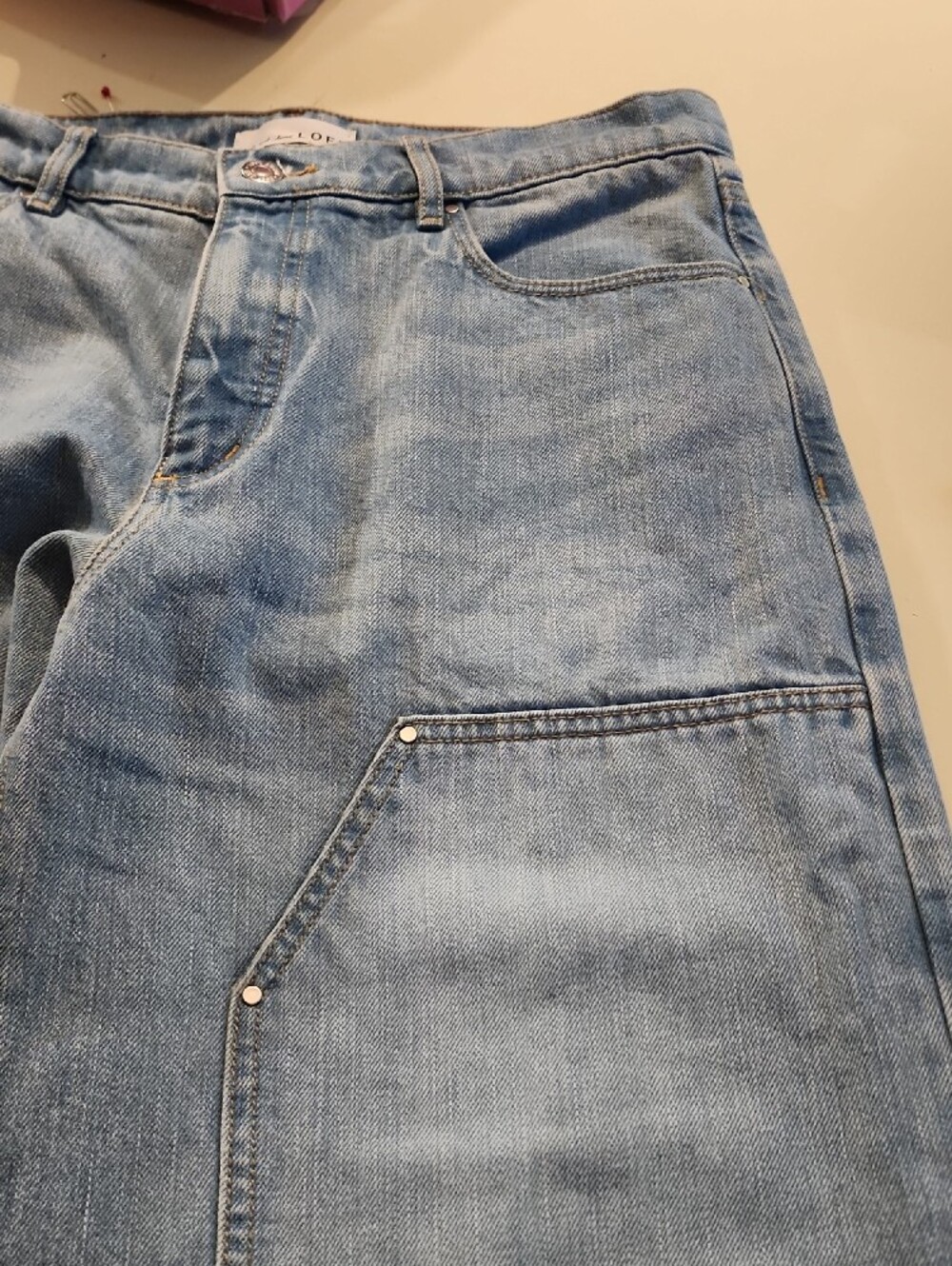 LOFT Light Blue Wide-Leg High-Rise Jeans - Picture 6 of 6